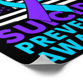 Je probleem zelfmoordpreventie bewustzijn Blauwgro Poster (Hoek)