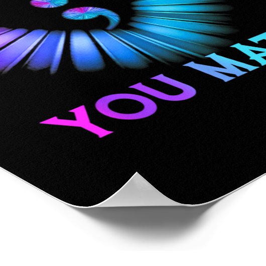 Je probleem zelfmoordpreventie bewustzijn Blauwgro Poster (Hoek)