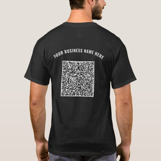 Je QR-code aangepaste tekst Business T-Shirt Gift (Achterkant)