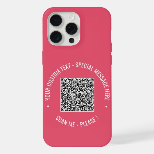 Je QR-code Aangepaste tekst iPhone Hoes Kies kleur Hoesje (Achterkant)