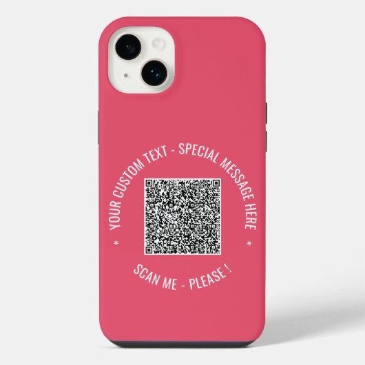 Je QR-code Aangepaste tekst iPhone Hoesje Kies kle (Achterkant)