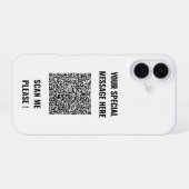 Je QR-code Aangepaste tekst iPhone Hoesje Kies Kle iPhone 16 Hoesje (Achterkant horizontaal)