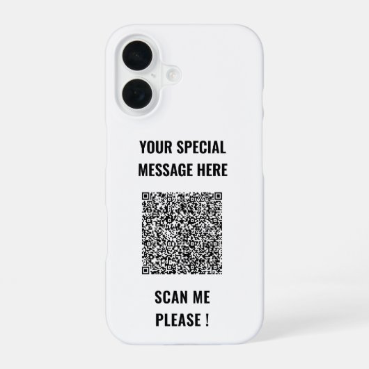 Je QR-code Aangepaste tekst iPhone Hoesje Kies Kle iPhone 16 Hoesje (Achterkant)
