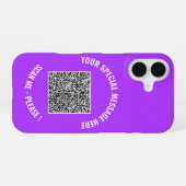 Je QR-code Aangepaste tekst iPhone Hoesje Kies Kle iPhone 16 Hoesje (Achterkant horizontaal)