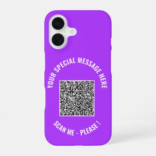 Je QR-code Aangepaste tekst iPhone Hoesje Kies Kle iPhone 16 Hoesje (Achterkant)