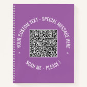 Je QR-code Aangepaste Tekst Notitieboek Sjabloon (Voorkant)