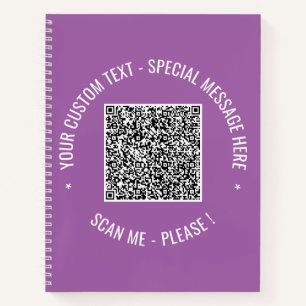 Je QR-code Aangepaste Tekst Notitieboek Sjabloon