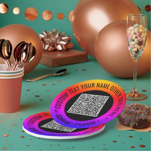 Je QR-code aangepaste tekst Persoonlijke papieren Bordje (Multi)