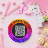 Je QR-code aangepaste tekst Persoonlijke papieren Bordje (Feest)
