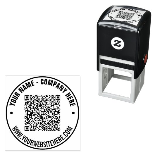 Je QR-code aangepaste tekst ronde stempel voorbeel (In situ)