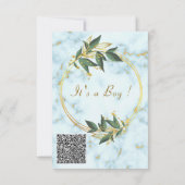 Je QR Code Baby Boy Shower Uitnodigingen Voorbeeld (Achterkant)