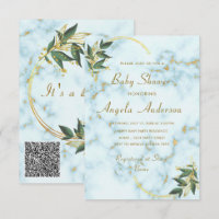 Je QR Code Baby Boy Shower Uitnodigingen Voorbeeld