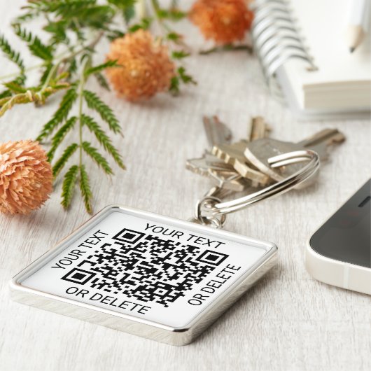 Je QR Code Business Promotion of Event ID Pass Sleutelhanger (Zijkant)