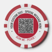 Je QR-code en aangepaste tekst Poker Chips Voorbee (Voorkant)