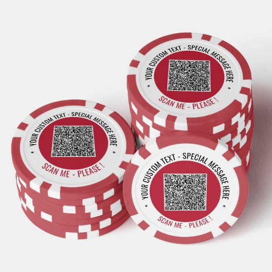 Je QR-code en aangepaste tekst Poker Chips Voorbee (Opstapeling)