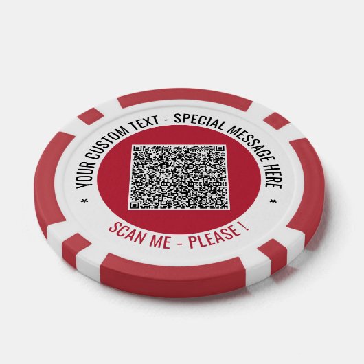 Je QR-code en aangepaste tekst Poker Chips Voorbee (Enkel)