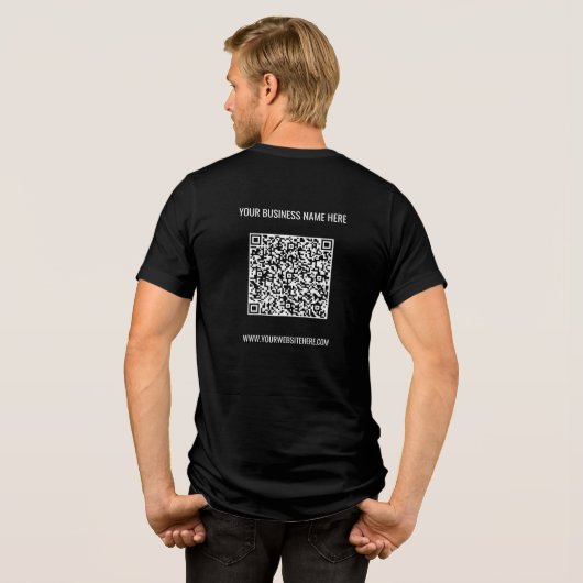 Je QR-code en aangepaste tekst promotiebedrijf Tri-Blend Shirt (Achterkant volledig)