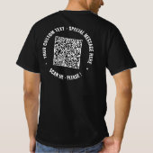 Je QR-code en aangepaste tekst promotioneel T-shir T-shirt (Achterkant)