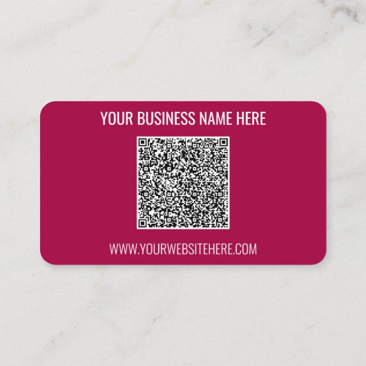 Je QR-code en aangepaste tekst visitekaartje (Achterkant)
