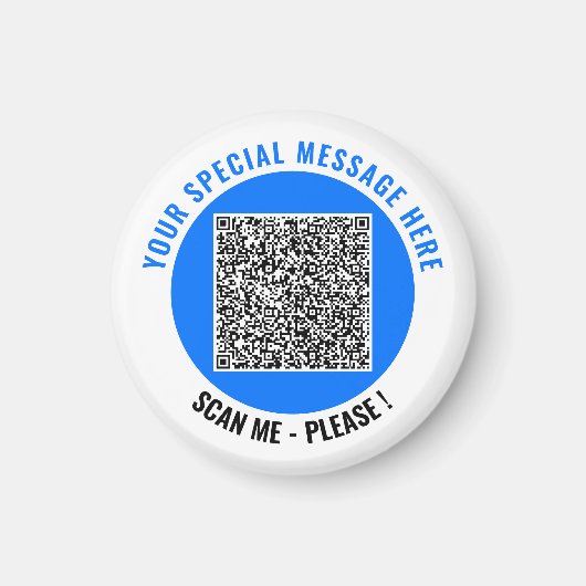 Je QR-code en magneet met eigen tekst Kies kleur (Voorkant)