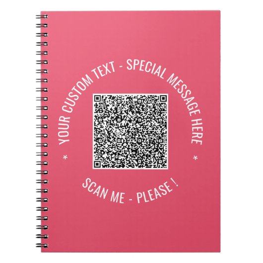 Je QR-code en notitieboekvoorbeeld met aangepaste  Notitieboek (Voorkant)