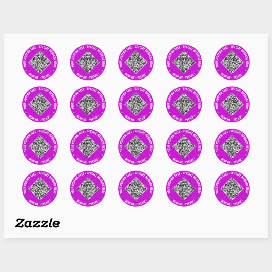 Je QR-code en stickers met aangepaste tekst Voorbe (Vel)