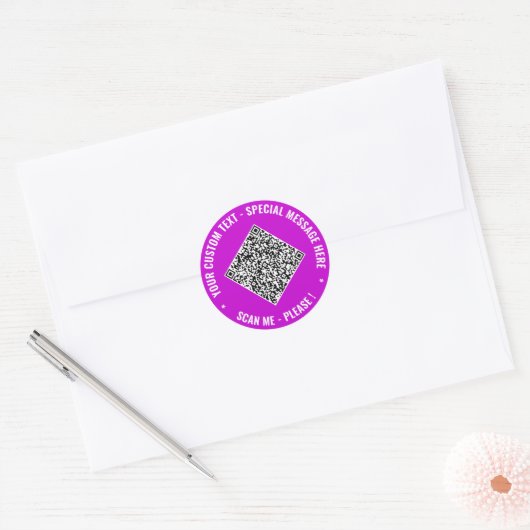 Je QR-code en stickers met aangepaste tekst Voorbe (Envelop)