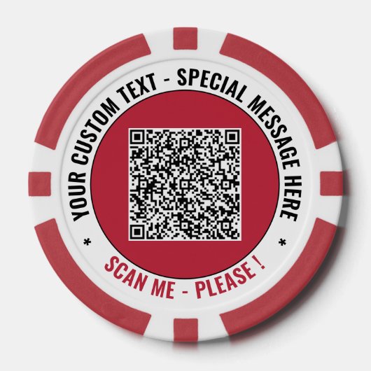 Je QR-code en tekst merk pokerfiches voorbeeld Poker Chips (Voorkant)