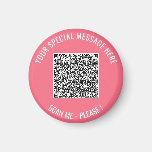 Je QR-code en voorbeeld van een magneet met aangep (Voorkant)