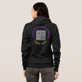 Je QR-code hoodie voorbeeld aangepaste tekst en kl (Achterkant volledig)