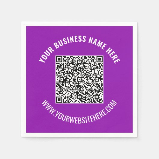Je QR-code info aangepaste tekst en kleuren servet (Voorkant)