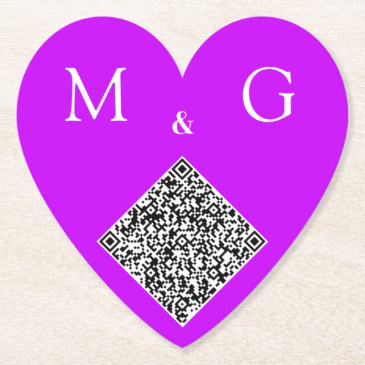 Je QR-code letters trouw hart papieren onderzetter (Voorkant)