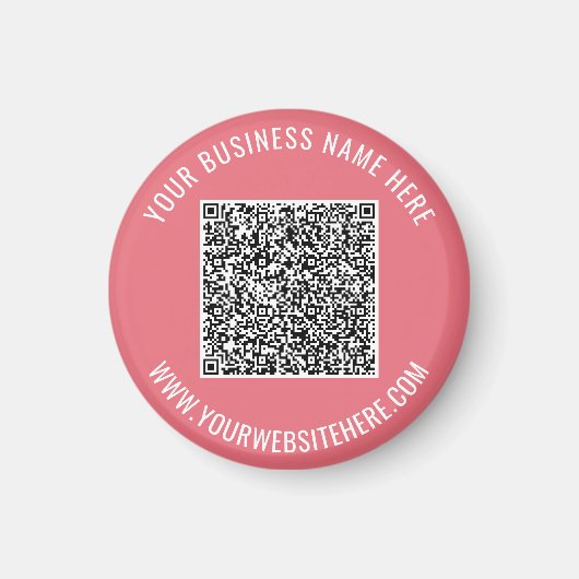 Je QR-code met eigen tekst en kleuren magneet cade (Voorkant)