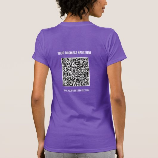 Je QR-code Naam Website Zakelijke T-shirt Voorbeel (Achterkant)