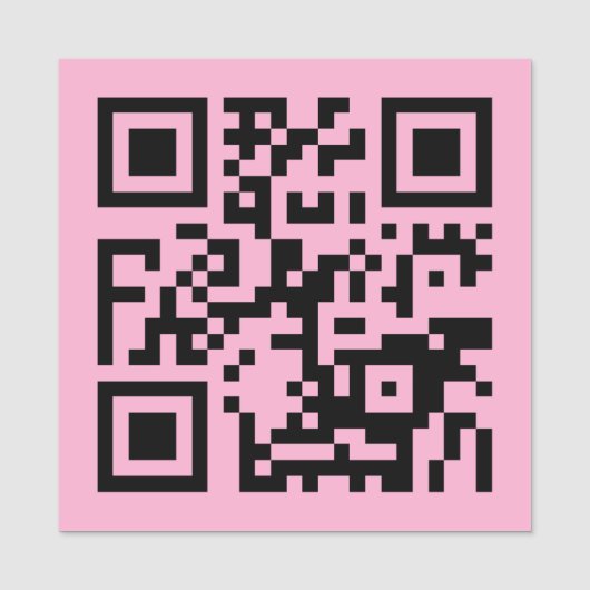 Je QR-code op lichtroze Naamplaatje (Voorkant)