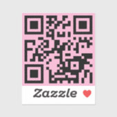 Je QR-code op lichtroze Sticker (Vel)