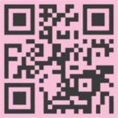 Je QR-code op lichtroze Sticker (Voorkant)