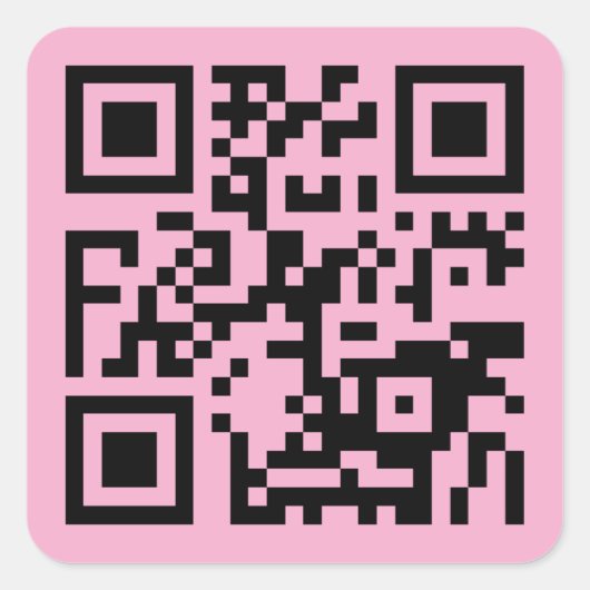 Je QR-code op lichtroze Vierkante Sticker (Voorkant)