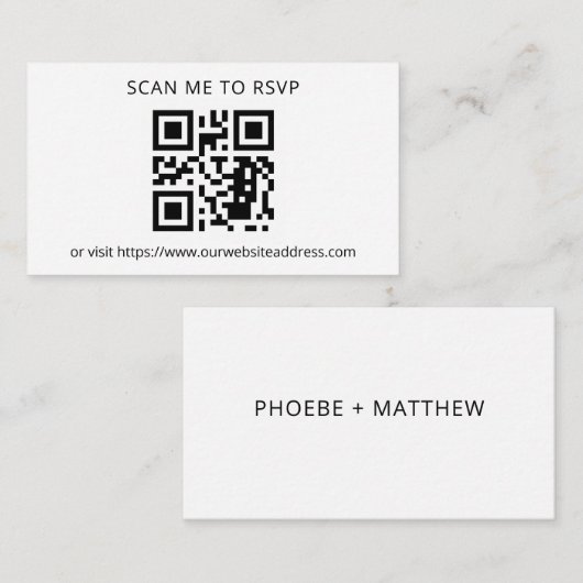 Je QR-code RSVP-bruiloft toevoegen Informatiekaartje (Voorkant / Achterkant)