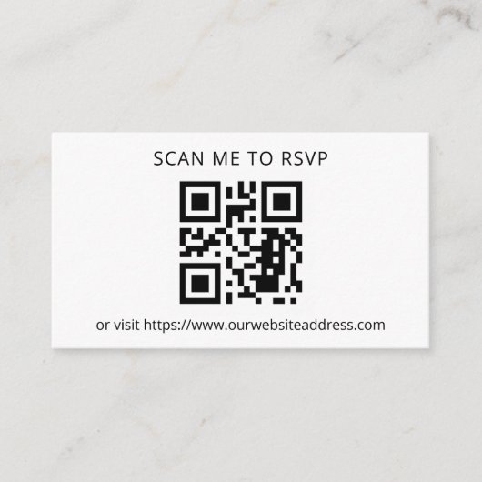 Je QR-code RSVP-bruiloft toevoegen Informatiekaartje (Voorkant)