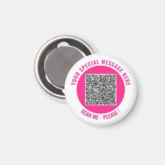 Je QR-code scan aangepaste tekst magneet Kies kleu (Voorkant / Achterkant)