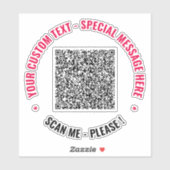 Je QR-code scan- en aangepaste tekststicker voorbe Sticker (Vel)