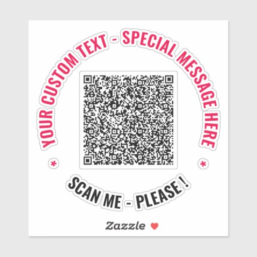 Je QR-code scan- en aangepaste tekststicker voorbe Sticker (Vel)