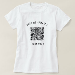 Je QR-code Scaninfo Aangepaste grappige T-shirt