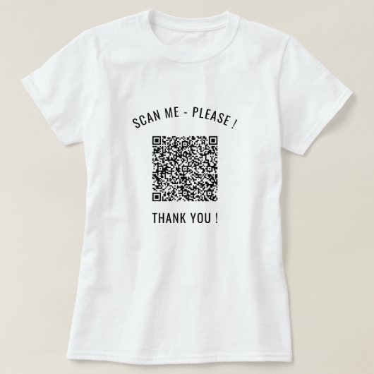 Je QR-code Scaninfo Aangepaste grappige T-shirt (Design voorkant)