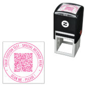Je QR-code Scaninfo Aangepaste tekst Ronde stempel (In situ)