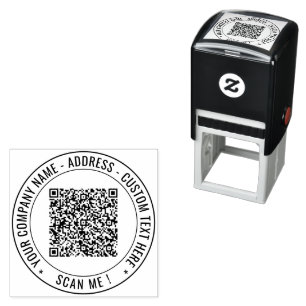 Je QR-code Scaninfo Aangepaste tekst Ronde stempel