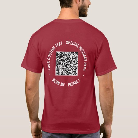 Je QR-code Scaninfo Aangepaste tekst T-Shirt Cadea (Achterkant)