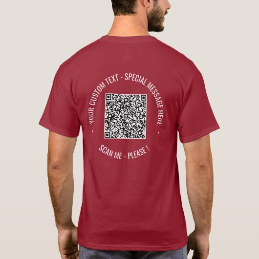 Je QR-code Scaninfo Aangepaste tekst T-Shirt Cadea (Achterkant)