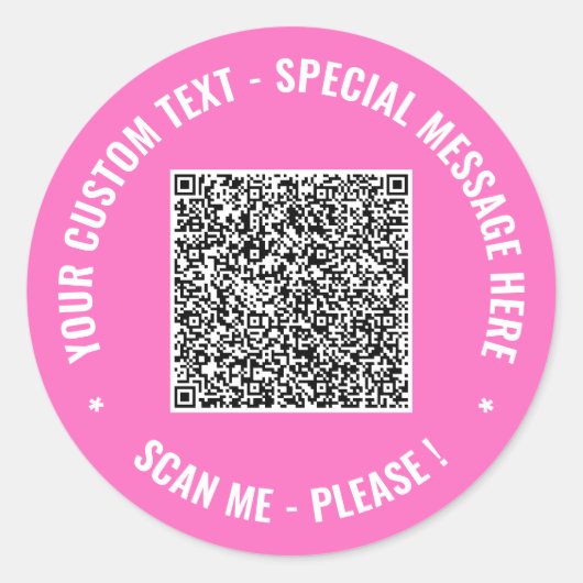 Je QR-code scaninfo aangepaste tekstkleuren sticke Ronde Sticker (Voorkant)